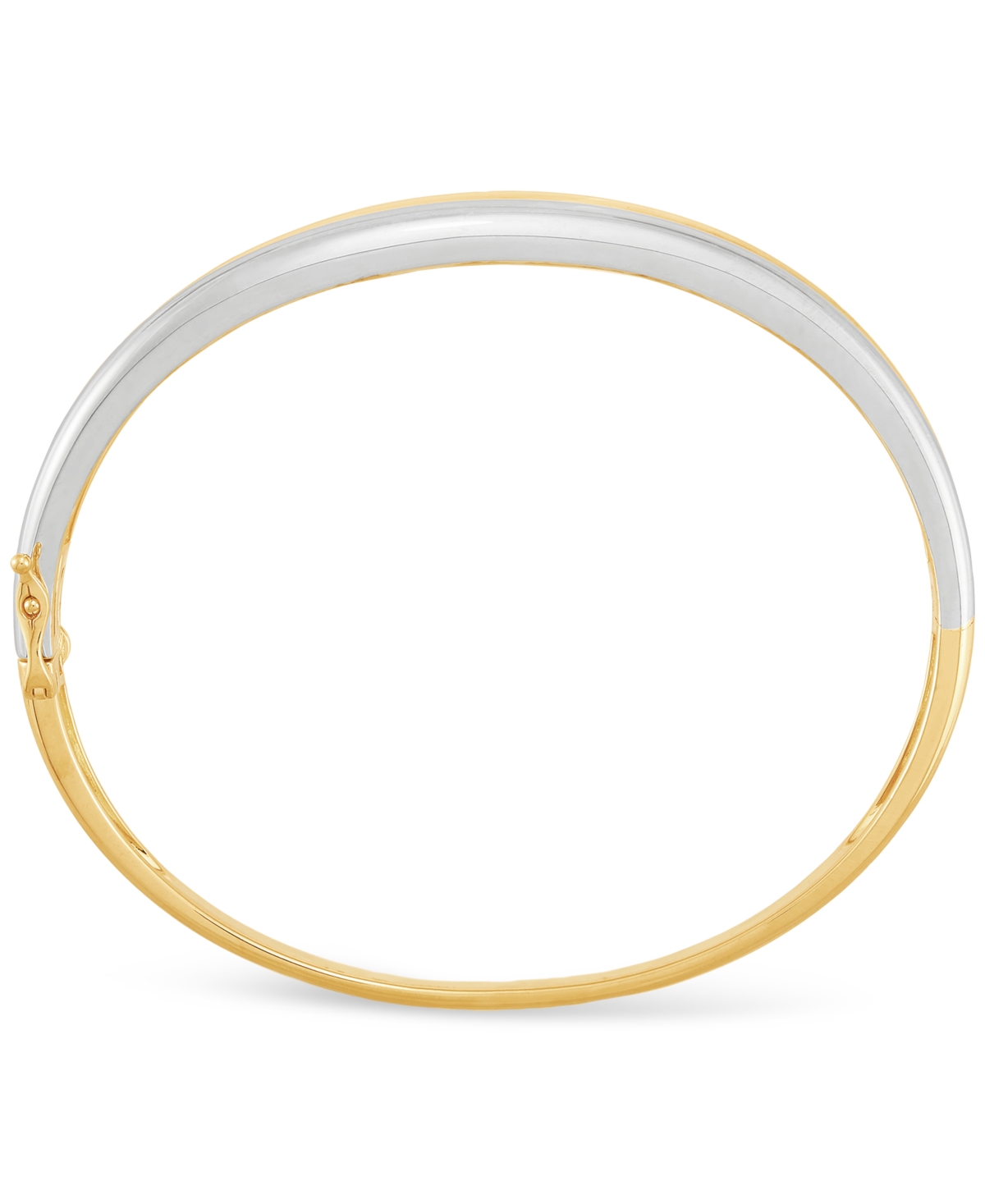 Polished Two-Tone Wavy Double Bangle Bracelet in Sterling Silver & 18k Gold-Plate