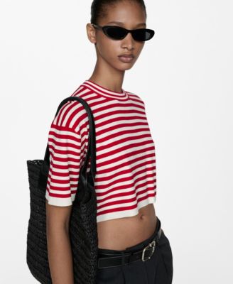 Women's Crop Striped Sweater