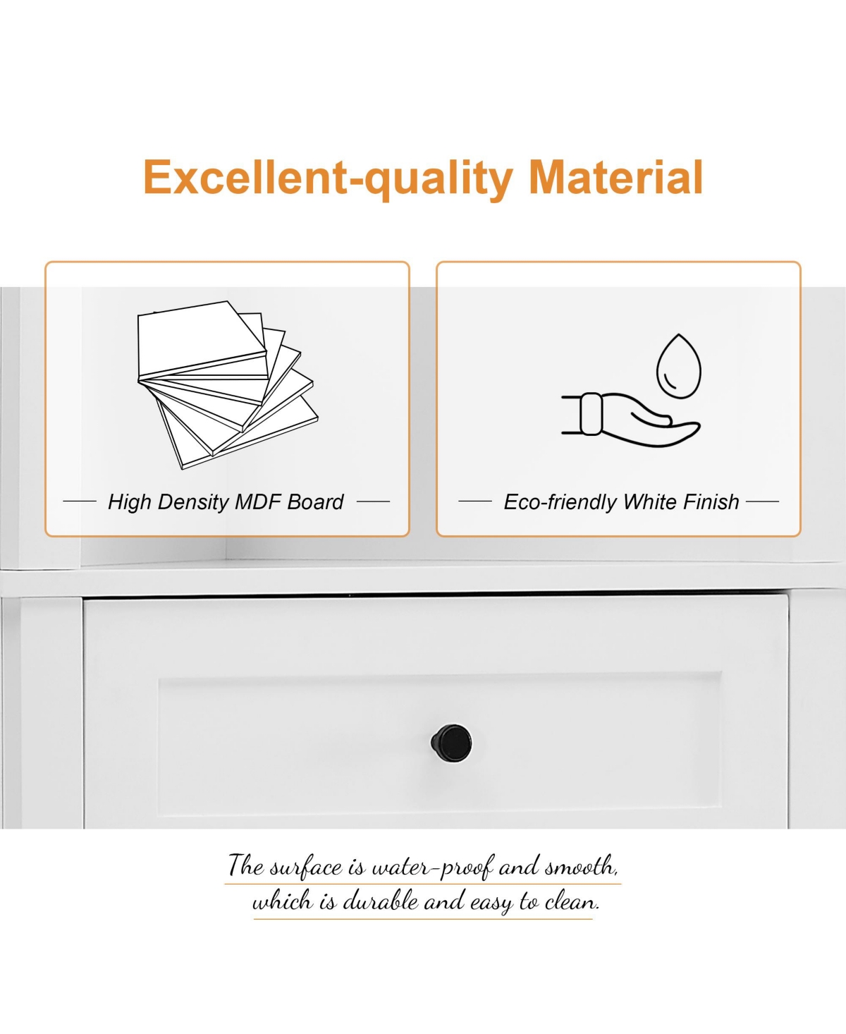 SlickblueTriangle Tall Cabinet Slim Space-Saving Design for Modern Storage Solutions - White