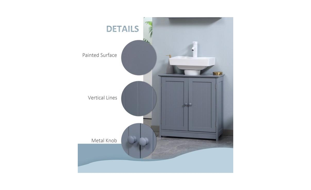 Slickblue Bathroom Cabinet Vanity with 2 Doors and Shelf for Extra Storage