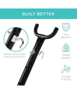 9ft Portable Heavy-Duty Steel Hammock Stand w/ Built-In Wheel, Case, Weather-Resistant Finish