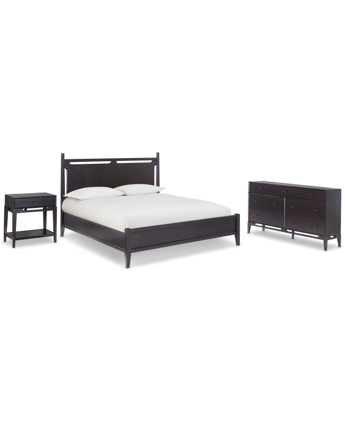 Macy's Addelyn 3 Pc. Set (queen Panel Bed, Dresser & 1-drawer Nightstand) In Brown