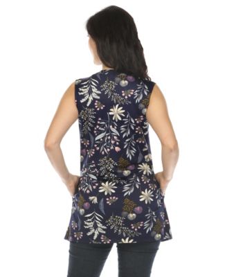 Women's Floral Sleeveless Tunic Top