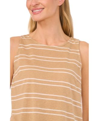 Women's Double Stripe Linen Tank Top