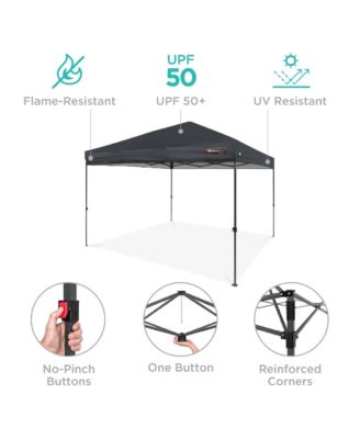 10x10ft Easy Setup Pop Up Canopy w/ 1-Button Setup, Wheeled Case, 4 Weight Bags
