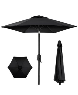 7.5ft Heavy-Duty Outdoor Market Patio Umbrella w/ Push Button Tilt, Easy Crank
