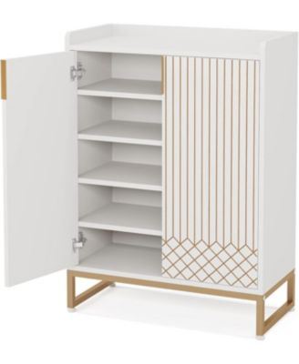 25-Pair 5-Tier Shoe Cabinet with Doors and Freestanding Storage Organizer for Bedroom, Hallway, Living Room