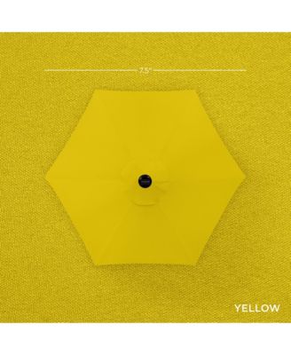 7.5ft Outdoor Solar Patio Umbrella for Deck, Pool w/ Tilt, Crank, LED Lights