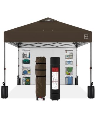 10x10ft Easy Setup Pop Up Canopy, Portable Tent with Side Wall, 1-Button Push, Case