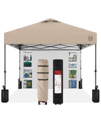 10x10ft Easy Setup Pop Up Canopy, Portable Tent with Side Wall, 1-Button Push, Case