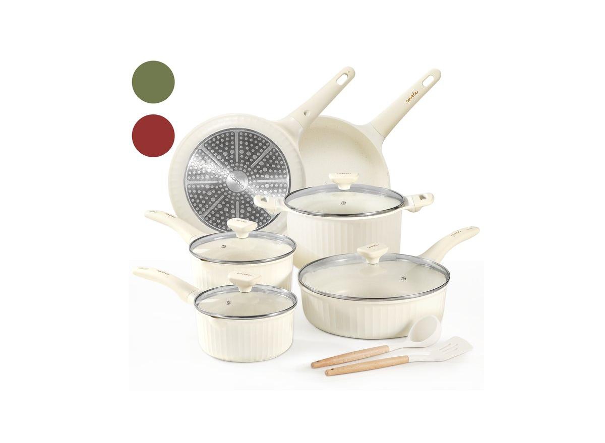 Carote 12pcs Pots and Pans Set Non Stick, Nonstick Kitchen Cookware Sets, Granite Pots Set, Kitchen Induction Pots and Pans Cooking Sets