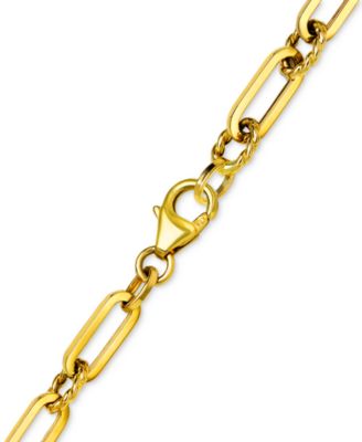 Polished & Twist Paperclip Link Chain Bracelet in 14k Gold