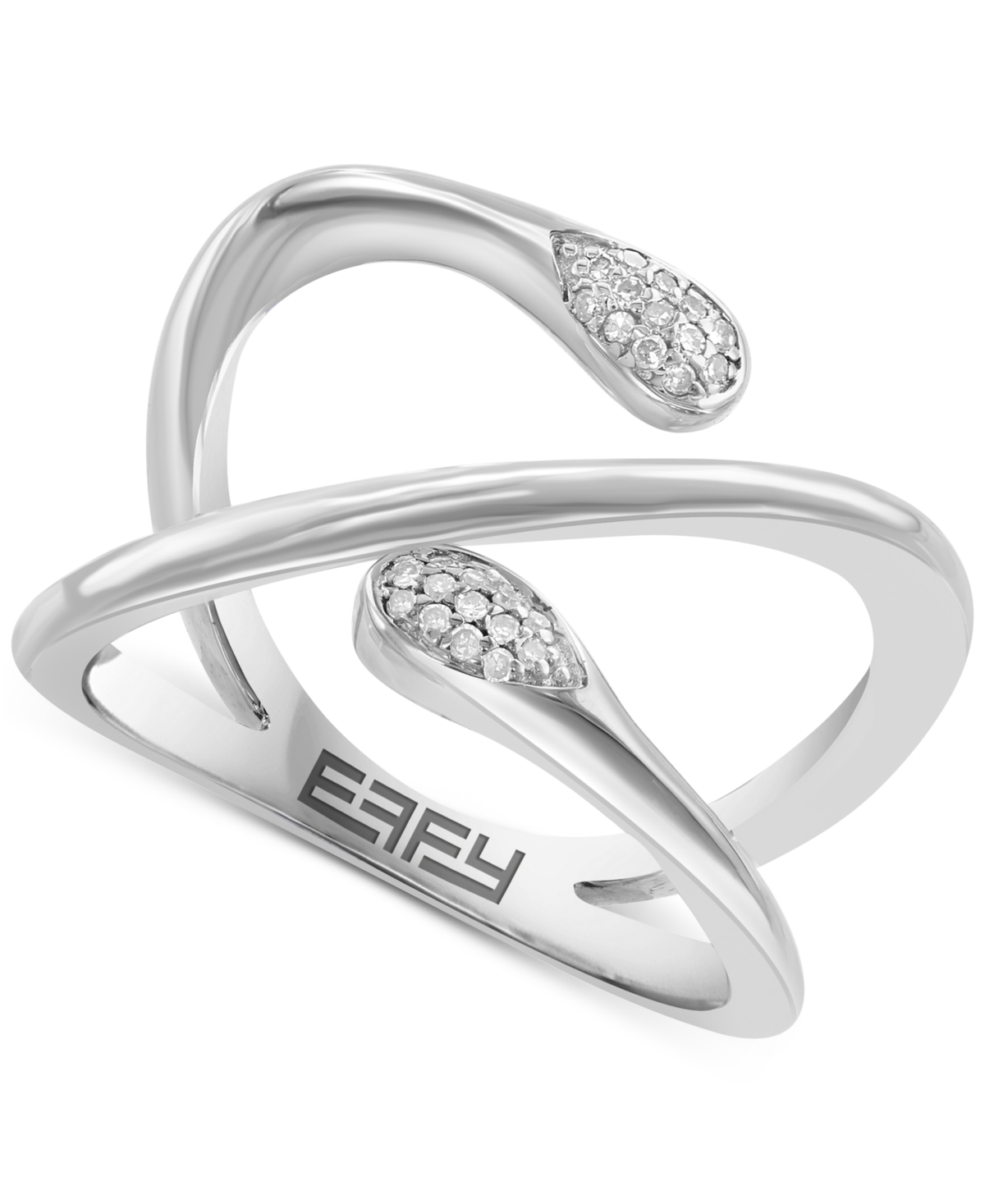 EFFY COLLECTION EFFY DIAMOND PAVE ABSTRACT STATEMENT RING (1/10 CT. T.W.) IN STERLING SILVER 