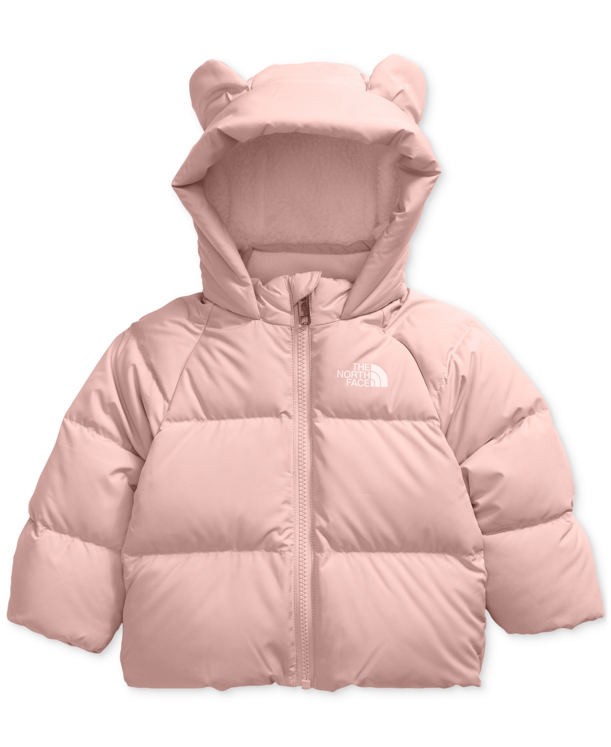 The North Face Baby North Down Fleece Lined Jacket In Pink Moss
