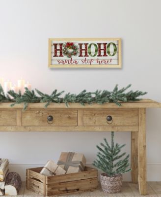 19.75" LED Lighted Plaid Wooden Christmas Wall Sign