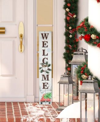 31.75" LED Lighted Welcome Sign with Truck Christmas Sign