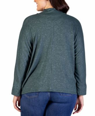 Plus Size Button Front Long Sleeve Cardigan Sweater