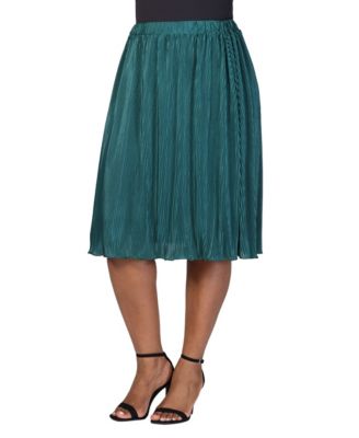 Plus Size Elastic Waistband Party Midi Skirt