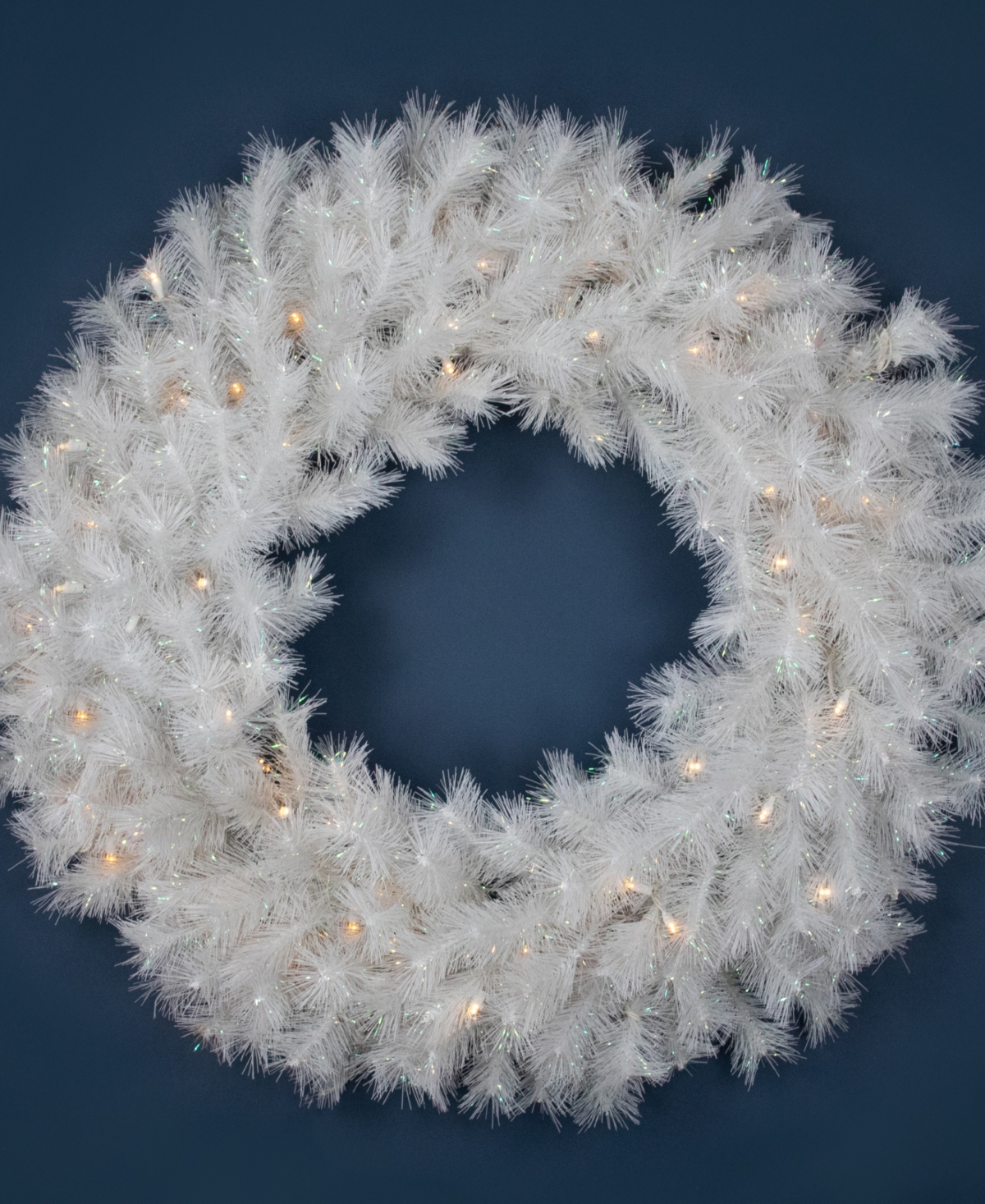 Northlight Pre-Lit Alaskan Pine Artificial Christmas Wreath 36 - Inch WarmLed Lights - White