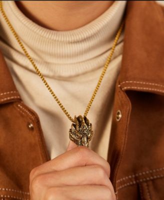 Gold Dragon Stainless Steel Pendant Necklace