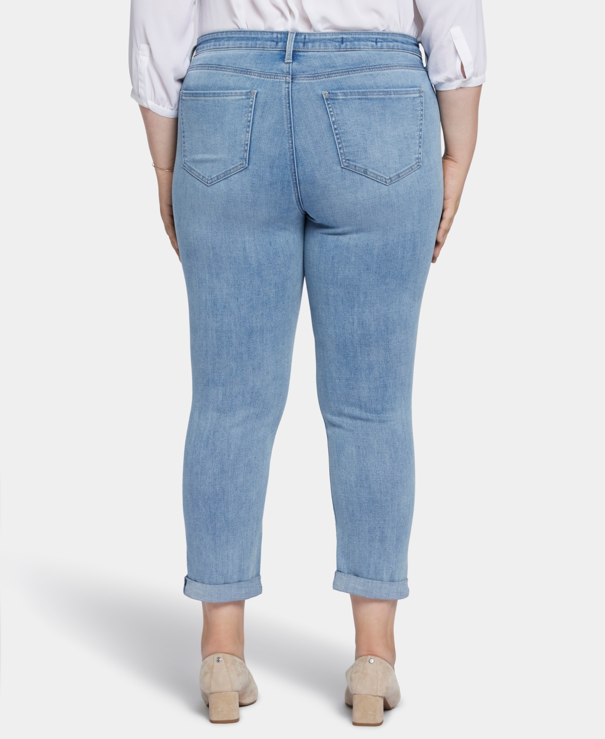 Nydj Plus Size Sheri Slim Ankle Jean with Roll Cuffs