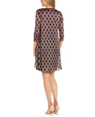 R & M Richards Petite Metallic-Plaid Jacket & Sheath Dress