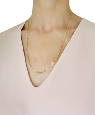 24" Two-Tone Open Curb Link Chain Necklace (3-1/6mm) in Solid 14k Gold & White Gold
