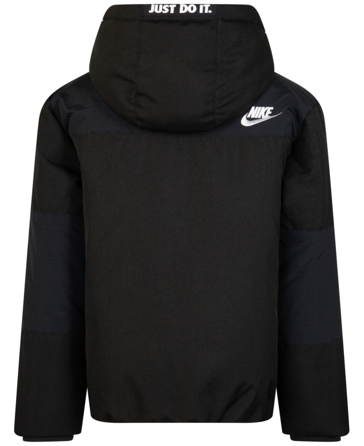Nike Little Boys Outdoor Woven Hooded Colorblocked Jacket In Black