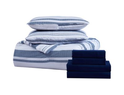 Chad 7 Piece Bed in a Bag Comforter and Sheet Set , Gray - King