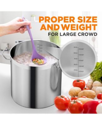 Stainless Steel Cookware Stockpot - 35 Quart, Heavy Duty Induction Pot, Soup Pot With Stainless Steel Lid