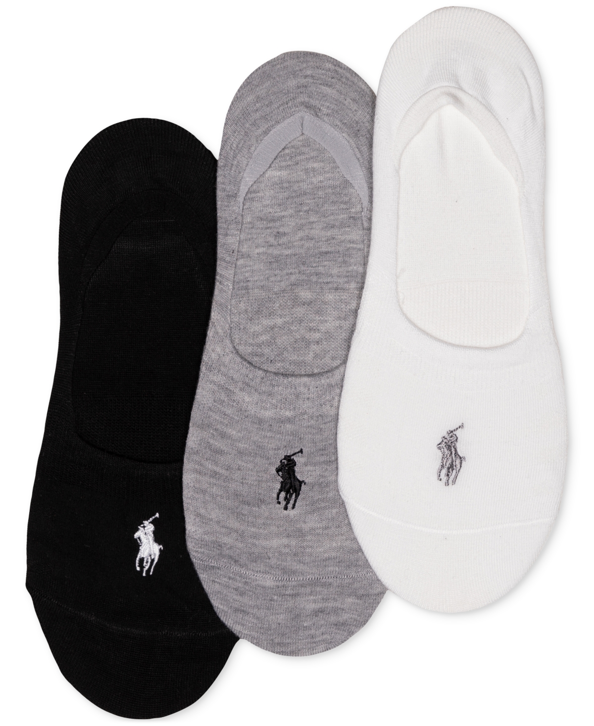 Polo Ralph Lauren Women's 3 Pack Flat Knit Sneaker Liner Socks