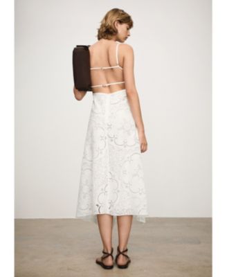 Mango Women's Asymmetrical Embroidered Dress - Macy's