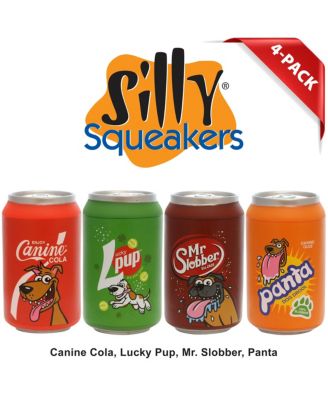 Silly Squeaker–Soda Can- Combo 4 Pack. Novelty Play Toy