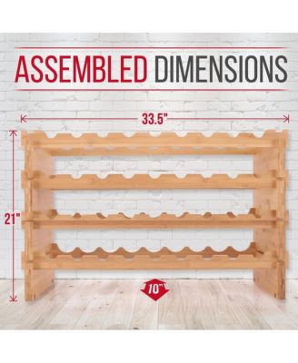 Stackable Wine Storage Rack - Wine Rack with 36 Bottle Slots, 4-Tier Modular Wine Display Shelves