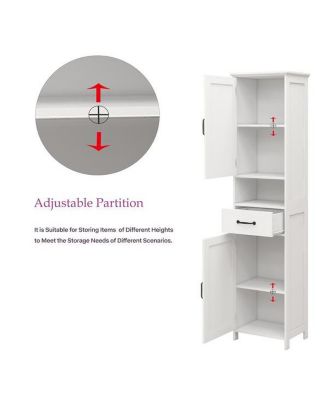 Slim Floor Cabinet with Double Doors – Space-Saving Tall Storage Unit for Small Rooms & Tight Spaces