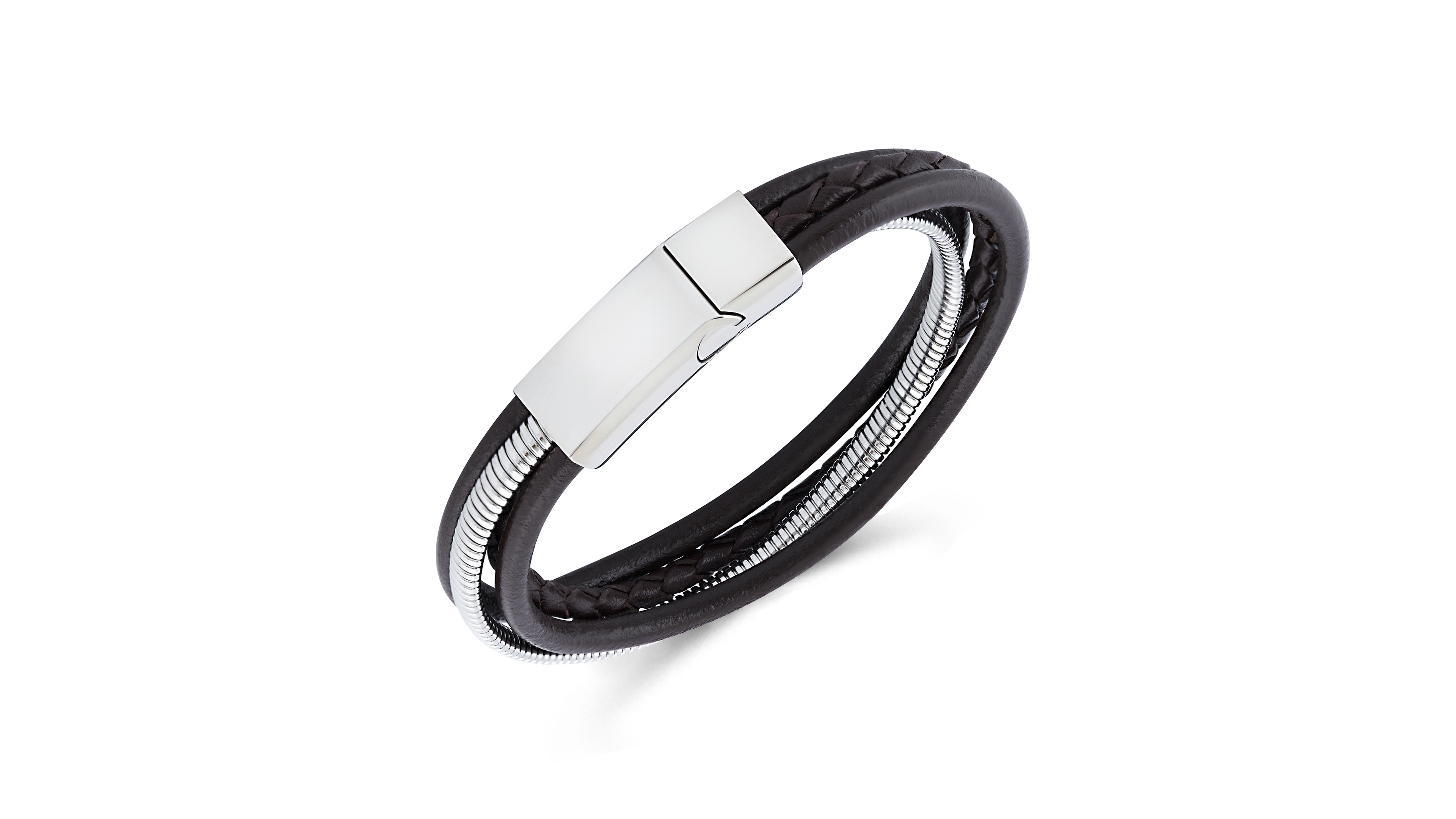 Rhona Sutton Stainless Steel Multi Leather and Chain Bracelet