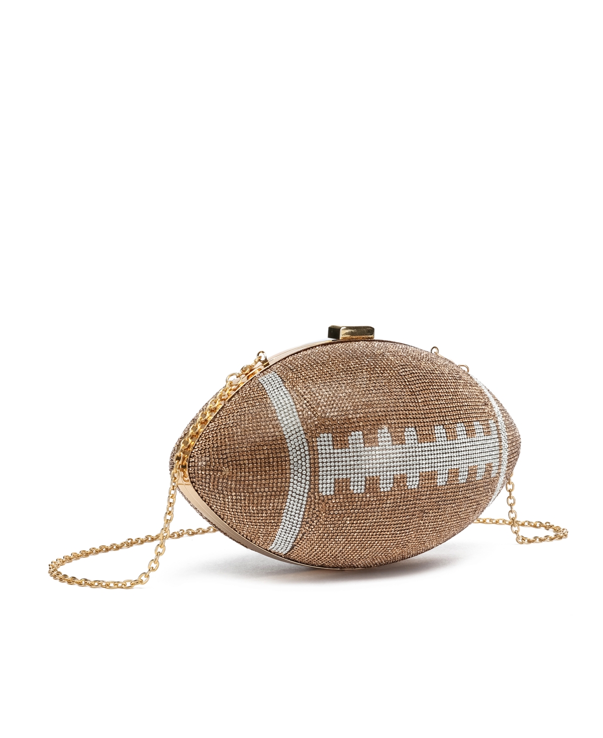 Like Dreams Touch Down Rhinestone Football Evening Crossbody Bag In Champagne