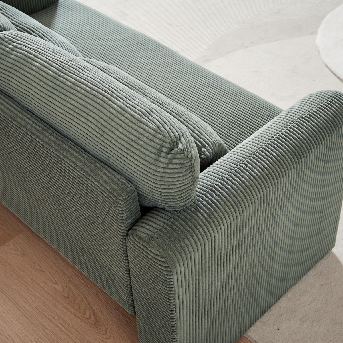 Streamdale Furniture Modern Corduroy Loveseat Sofa with Pillows and Support