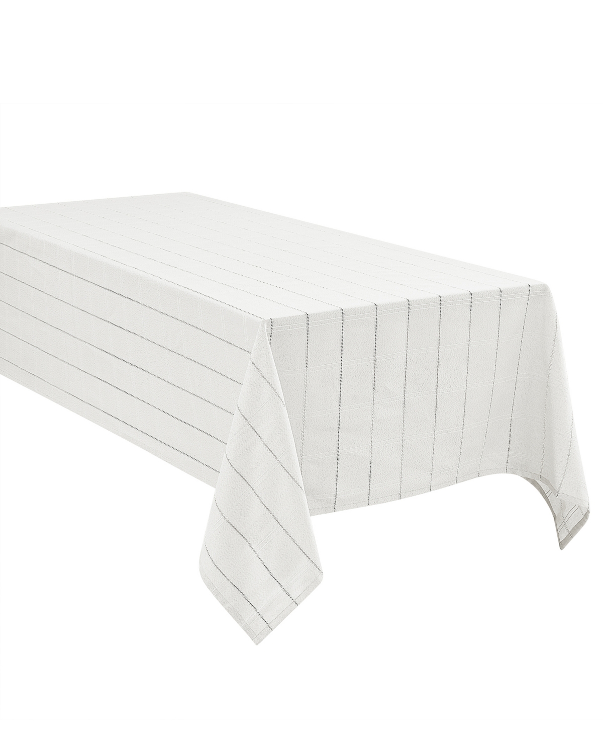 Izod Chadwick Lurex Tablecloth, 60" X 84" In White Silver