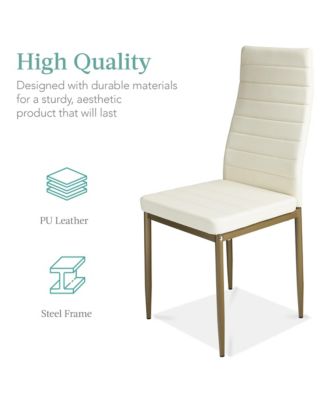 5-Piece Kitchen Dining Table Set w/ Glass Tabletop, 4 Faux Leather Chairs