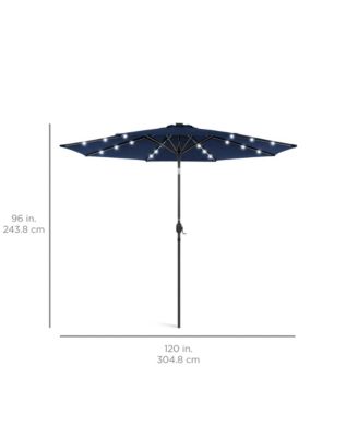 10Ft Solar LED Lighted Patio Umbrella with Tilt Adjustment and UV-Resistant Fabric