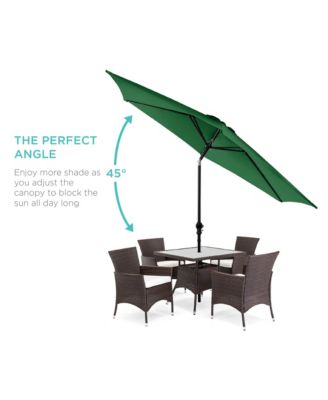 10ft Outdoor Steel Market Patio Umbrella w/ Crank, Tilt Push Button, 6 Ribs