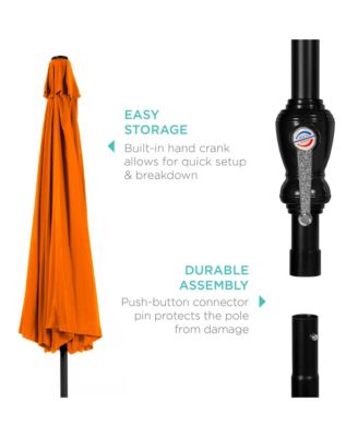 10ft Outdoor Steel Market Patio Umbrella w/ Crank, Tilt Push Button, 6 Ribs