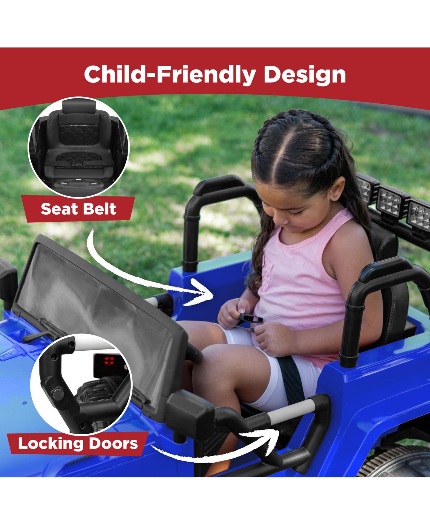 Детская игрушка Best Choice Products 12V Kids Ride-On Truck with Remote Control and Spring Suspension, 65 lbs Capacity, Ages 3+, цвет: Синий — фото 7