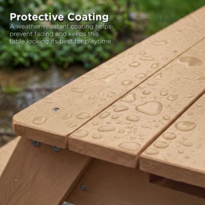 Kids 3-in-1 Outdoor Convertible Activity Sand and Water Picnic Table w/ Umbrella