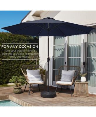 10ft Outdoor Steel Market Patio Umbrella w/ Crank, Tilt Push Button, 6 Ribs