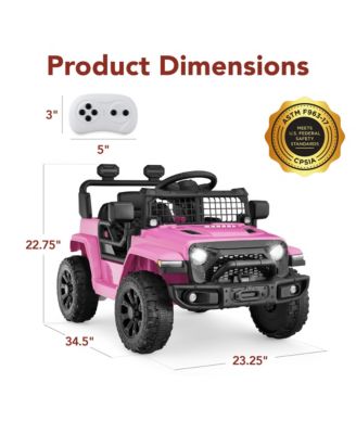 6V Kids Ride-On Truck Car w/ Parent Remote Control, 4-Wheel Suspension, LED Lights