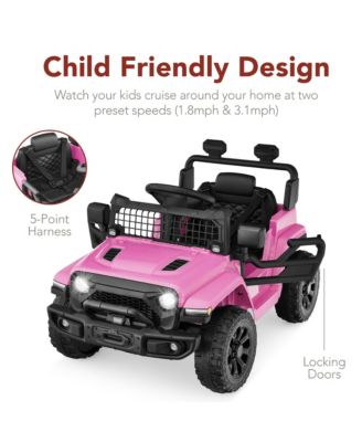 6V Kids Ride-On Truck Car w/ Parent Remote Control, 4-Wheel Suspension, LED Lights