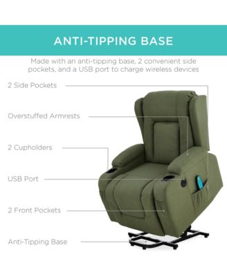  Standard Size  Faux Leather  Power Lift, Massage, Heat, USB Port, Cupholders  Recliner Chair