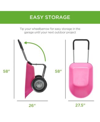 Dual-Wheel Home Wheelbarrow Yard Garden Cart for Lawn, Construction